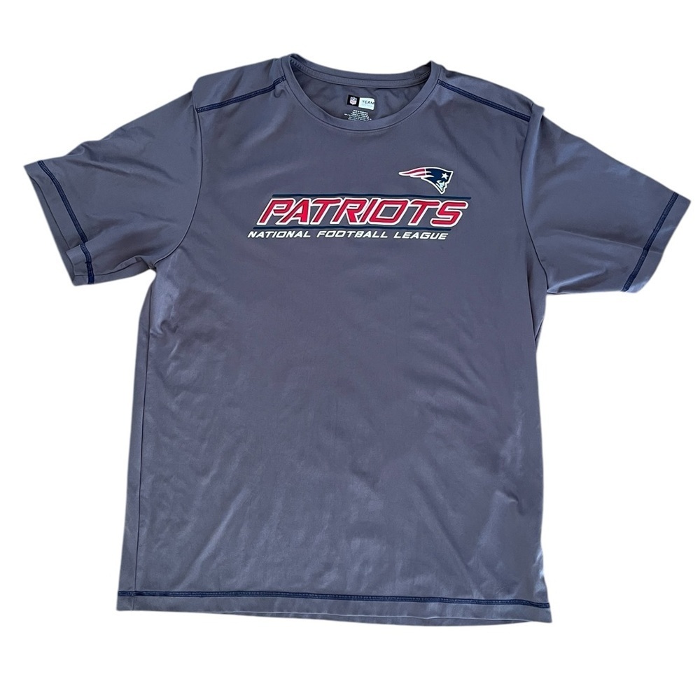 NFL Team Apparel New England Patriots Men’s XL Short Sleeve Polyester Gray